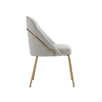 Gracie Metal Vegan Leather Dining Chair in Stone