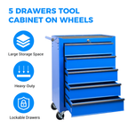 Rolling Metal Tool Chest with 5 Drawers