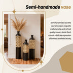 3-Piece Handcrafted Metal Floor Vase Set