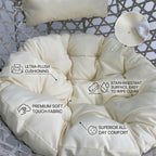 Folding PE Rattan Hanging Egg Chair with Stand