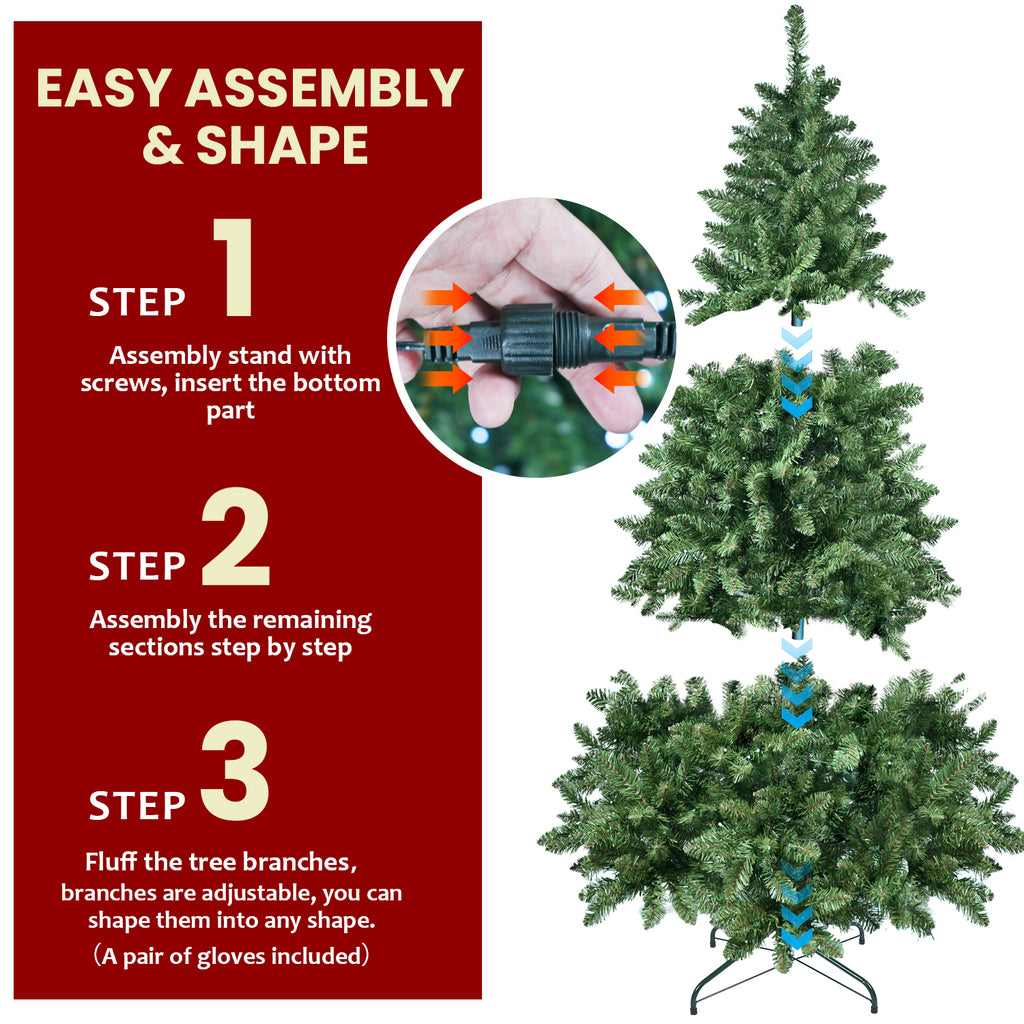 9ft WiFi-Controlled Christmas Tree with RGB Lights