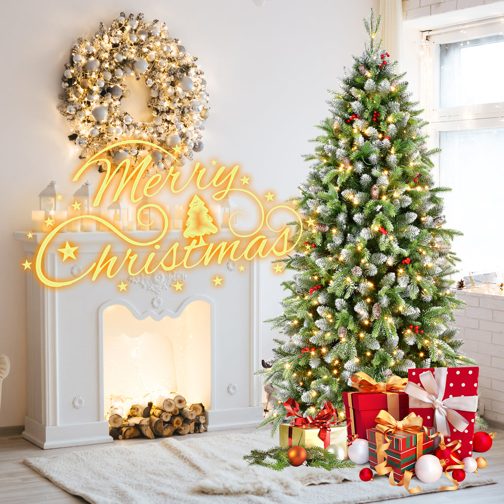 6ft Pre-Lit Artificial Christmas Tree with 380 Warm White Lights
