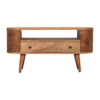 Solid Wood Mini Rounded Entertainment Unit, Nordic Legs