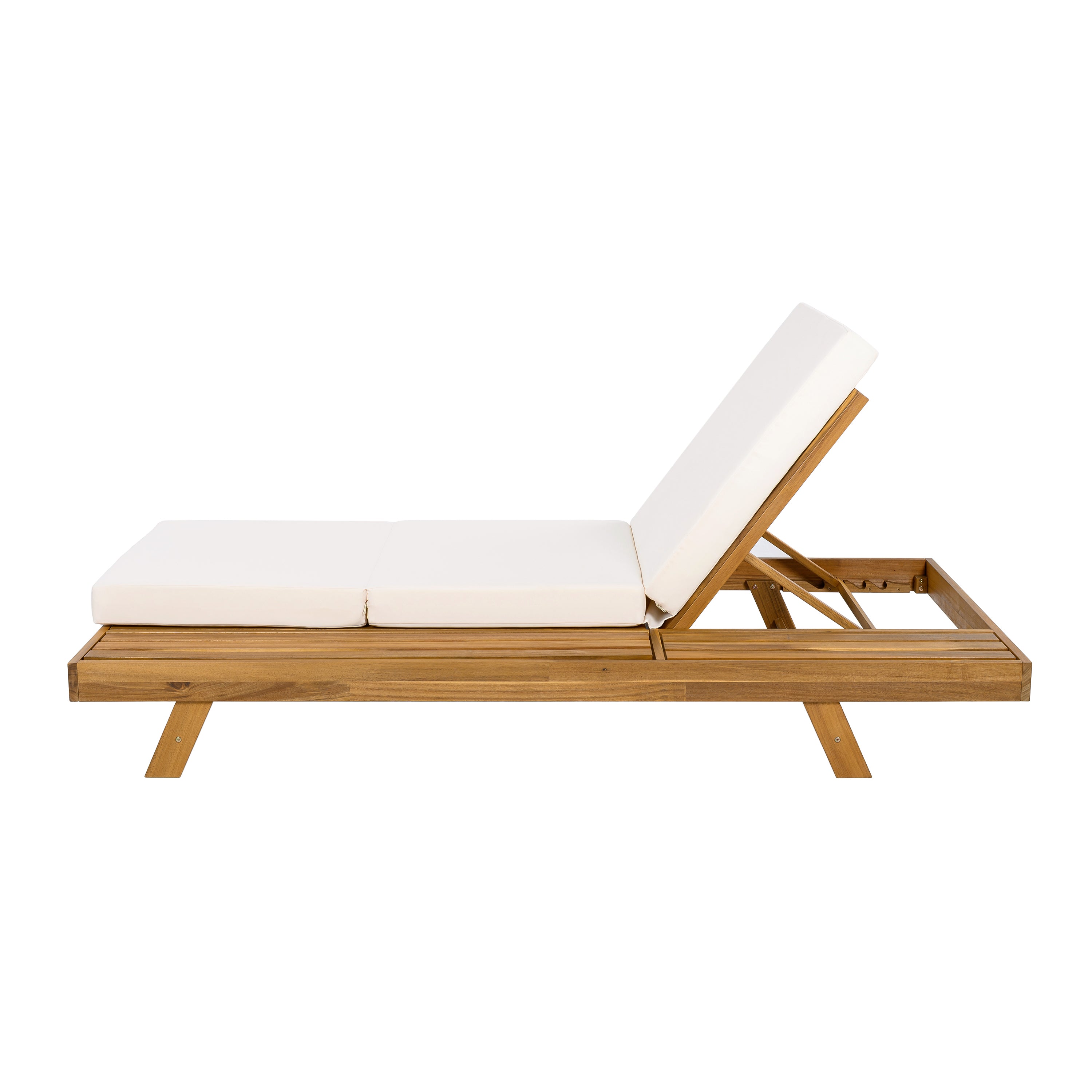 Lounge Chaise Set - Acacia Solid Wood with Lounge Cushion