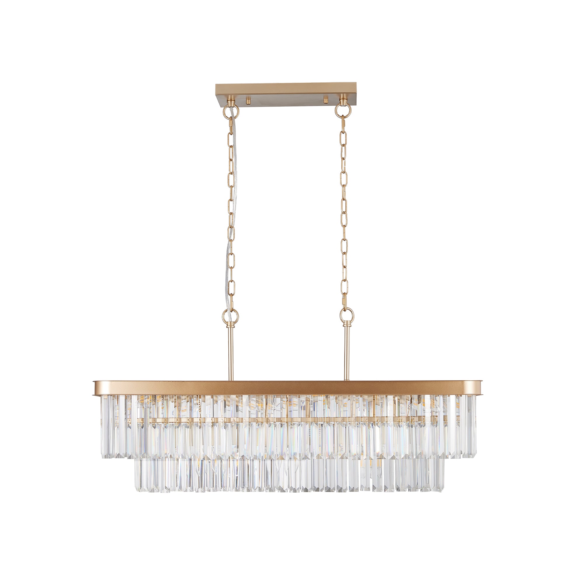 Rectangular Crystal Chandelier Adjustable