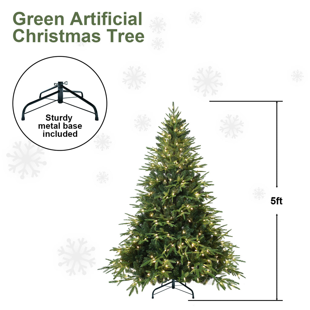 7.5ft Pre-Lit Artificial Christmas Tree with 650 Warm Lights