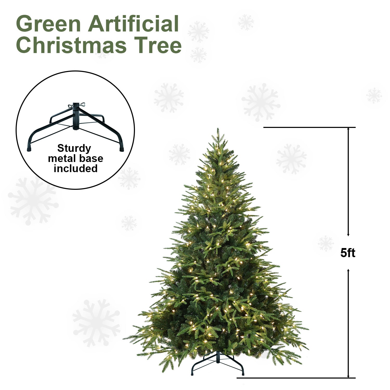 4ft Pre-Lit Artificial Christmas Tree with 150 Warm Lights