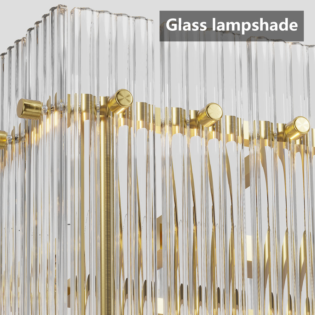 Modern Rectangular Crystal Glass Chandelier