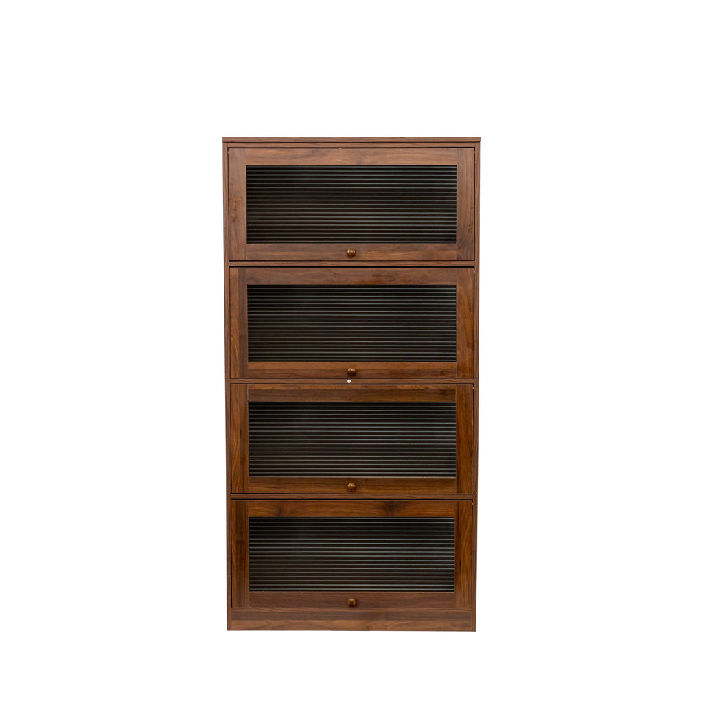 Contemporary Closed Back Glass Doors Office Storage Cabinet
