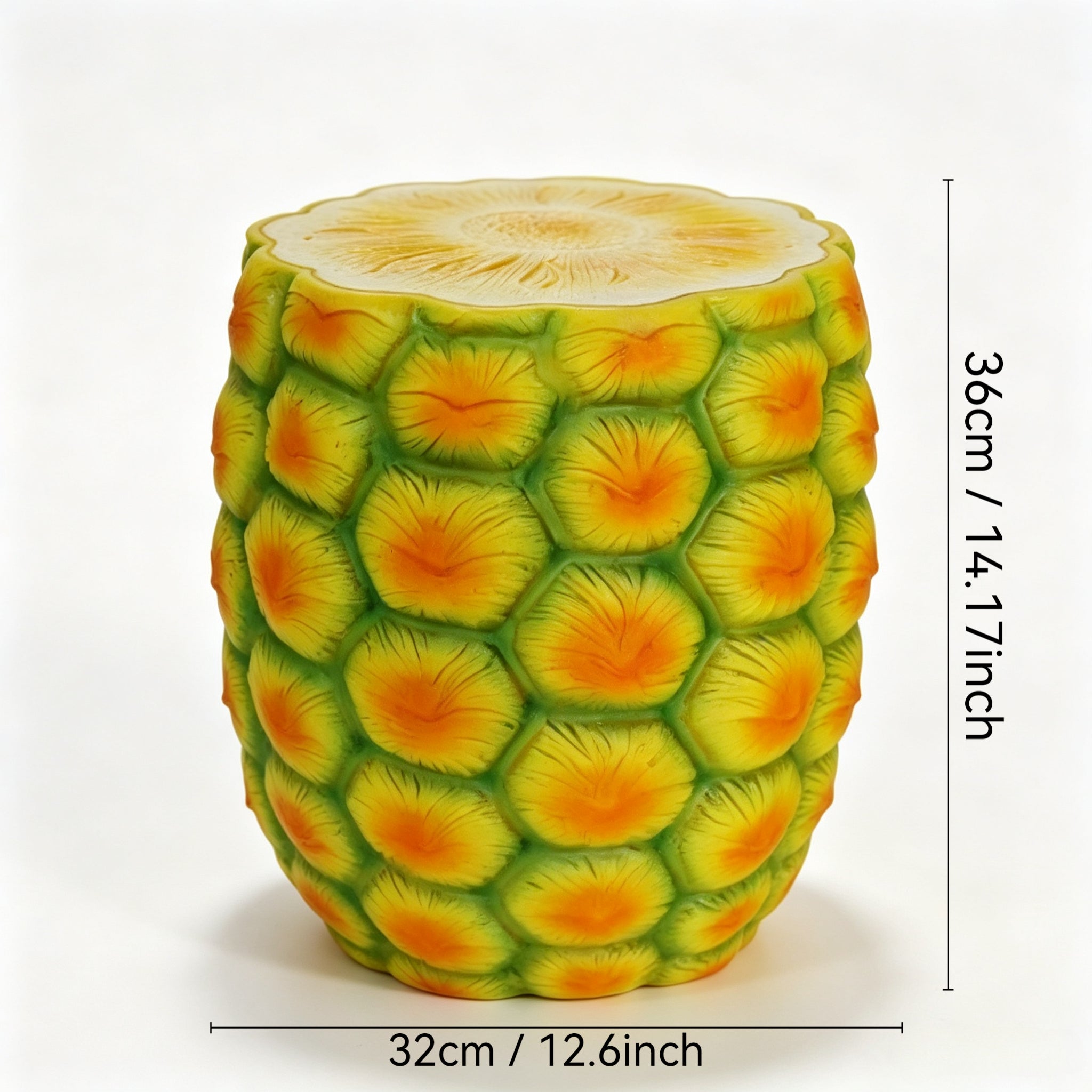 14" Oversized Pineapple Shaped Resin Stool
