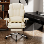 Big and Tall Executive Office Chair with Footrest - Beige