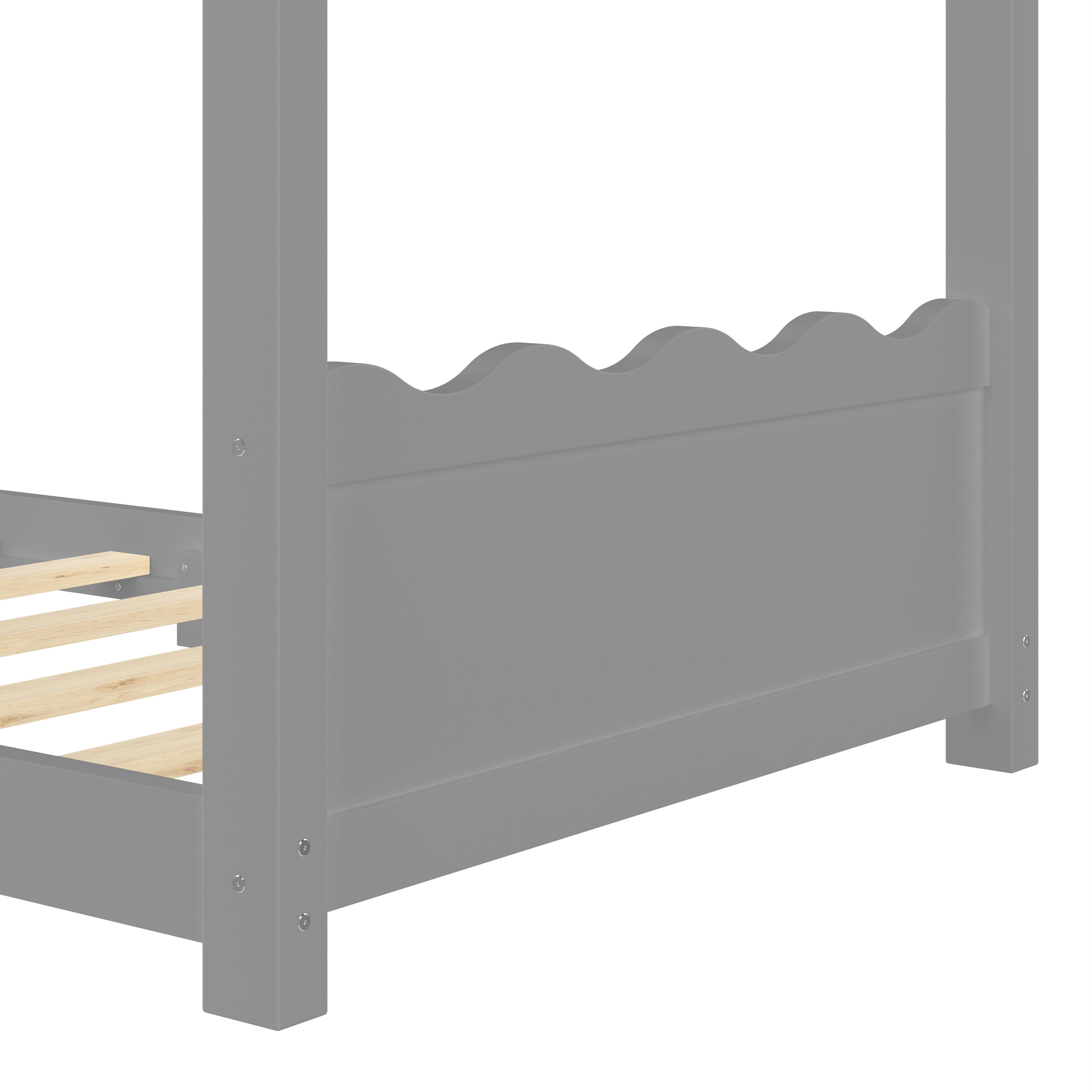 Twin House Floor Bed with Support Slats