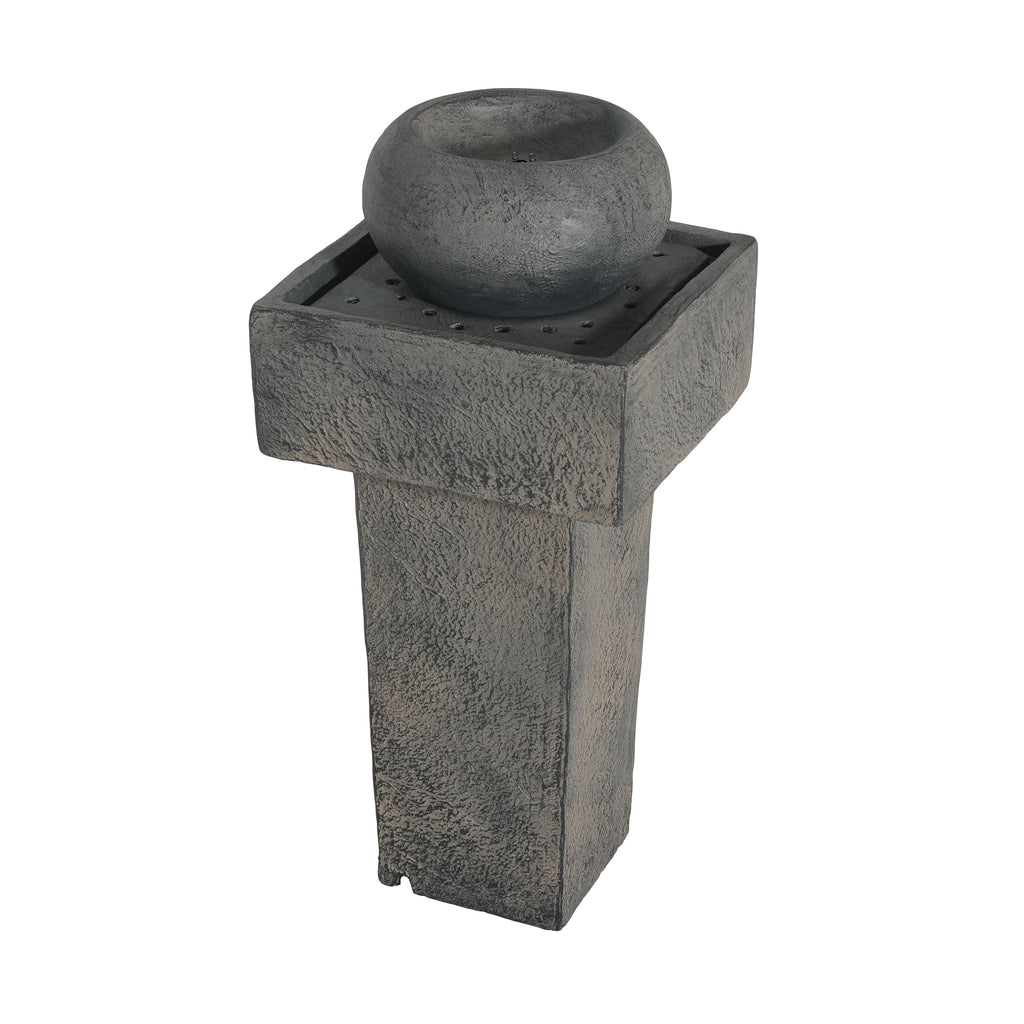 25.59"H Minimalist Concrete Column Fountain
