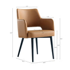 Tremont Metal Vegan Leather Armchair in Saddle