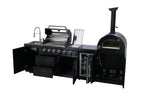 Black 112-Inch Stainless Steel Gas Outdoor Kitchen Barbecue Grill