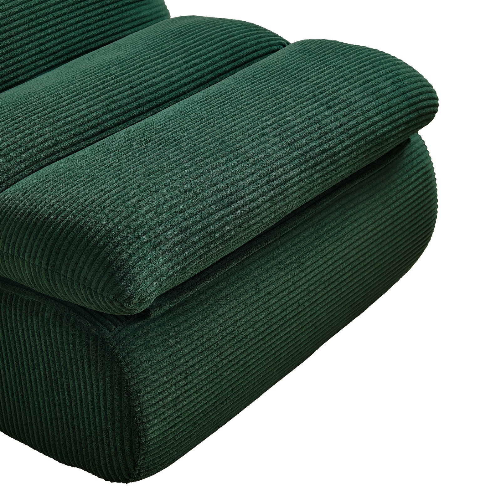 Modern Compressed Lounge Chair with Ottoman - Cozy Corduroy Recliner