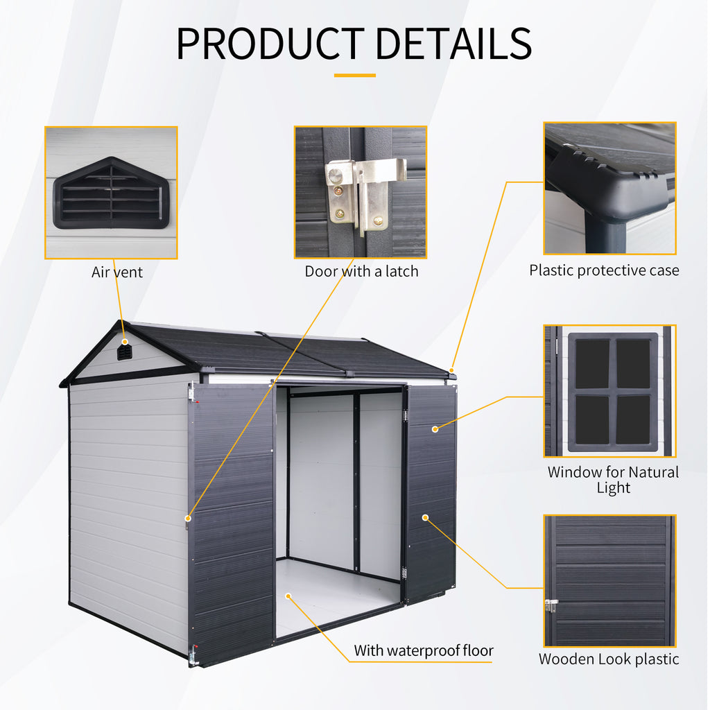8 x 6 ft Resin Outdoor Storage Shed