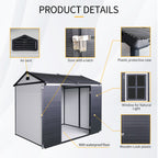 8 x 6 ft Resin Outdoor Storage Shed