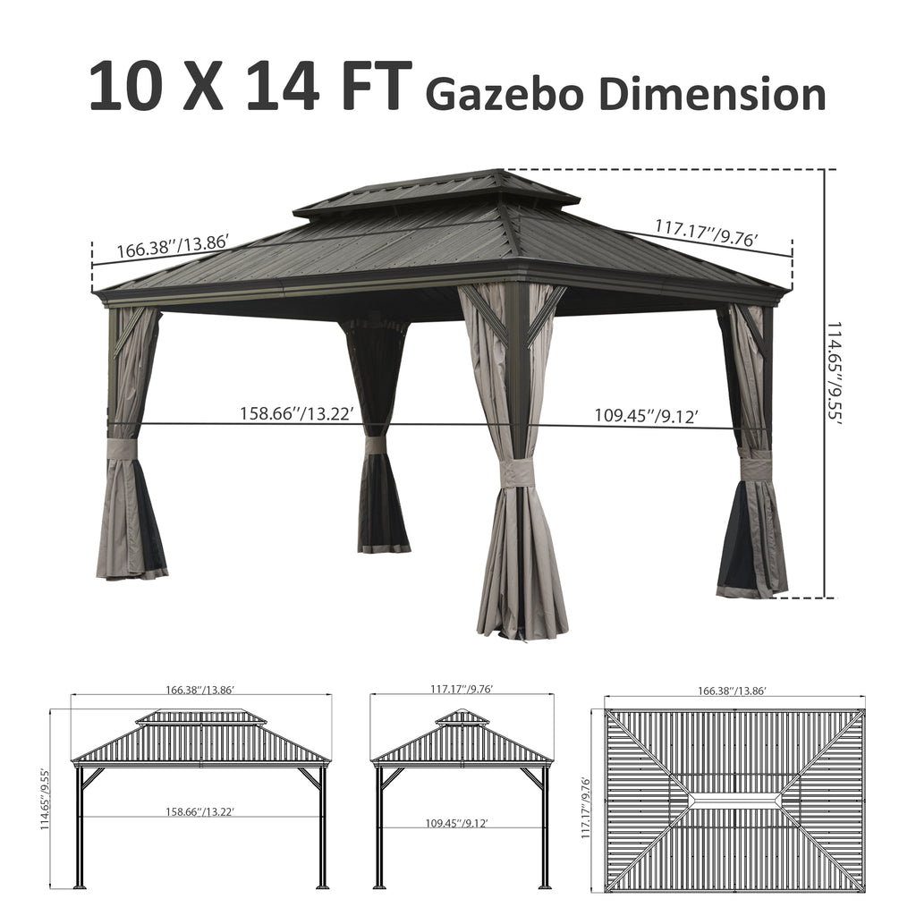 10' X 14' Hardtop Gazebo – Premium Outdoor Shelter