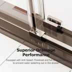 Frameless Single Sliding Shower Doors in Brushed Nickel