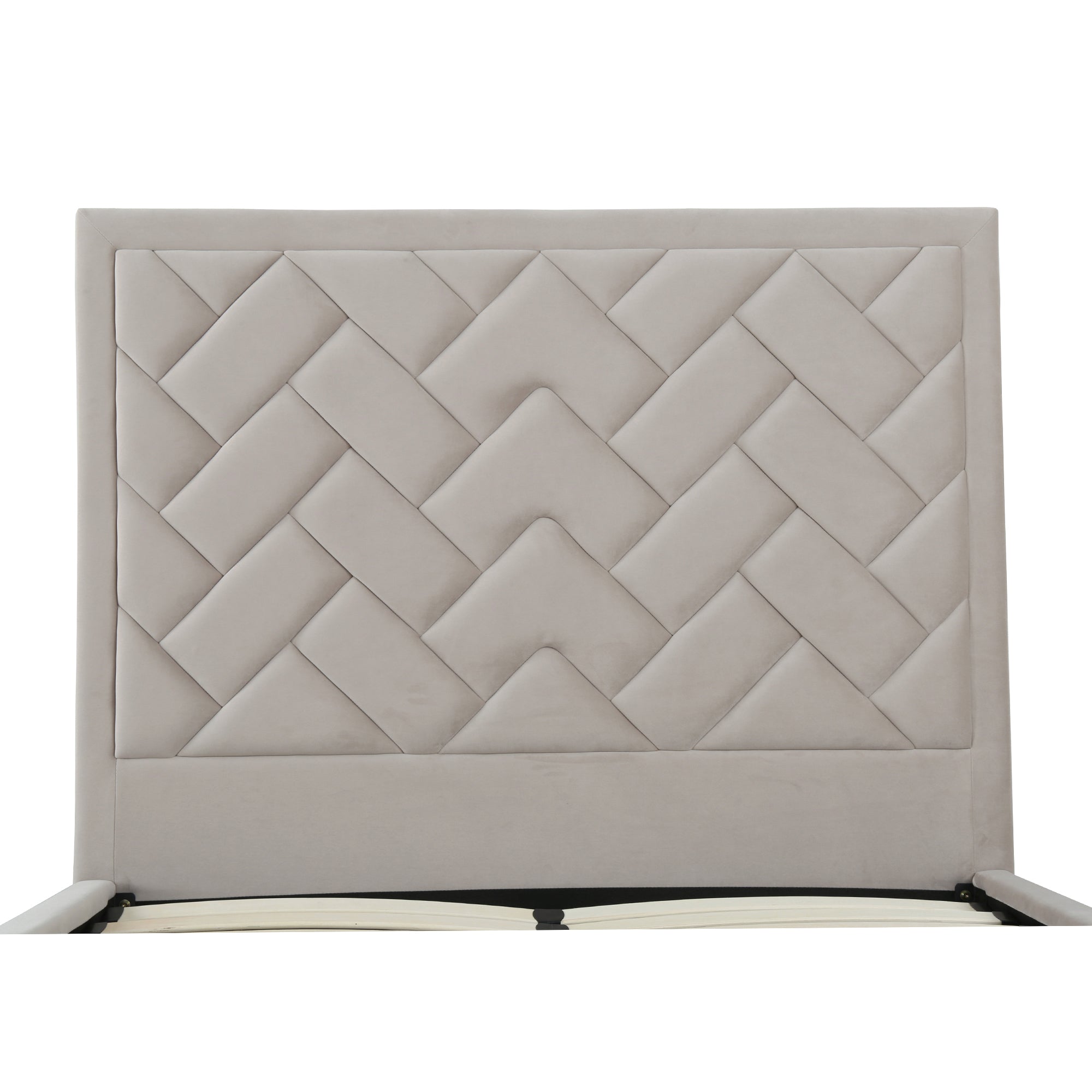 Crosby Upholstered Velvet Full Bed in Greige