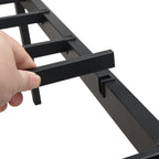 California King Bed Frame with Wood Panel Decoration