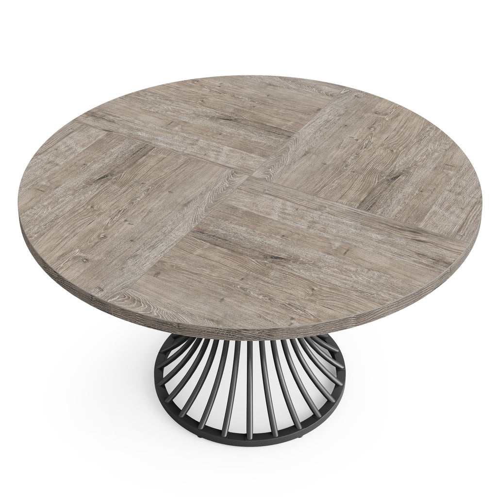 47" Farmhouse Round Dining Table for 4-6