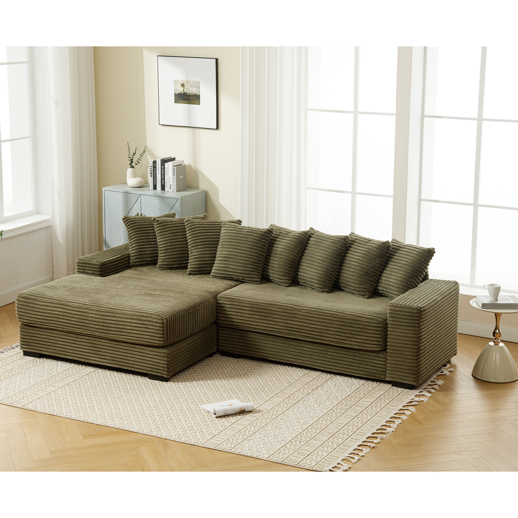 Oversized Two-Piece Velvet Sofa