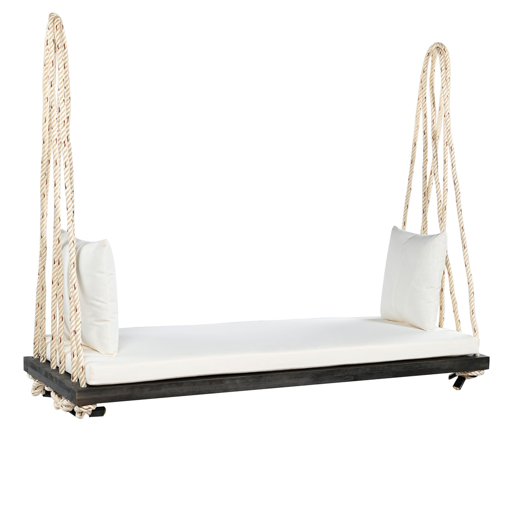 TOPMAX Patio Wooden Swing Chair, Hanging Porch Swing Bench