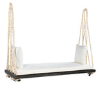TOPMAX Patio Wooden Swing Chair, Hanging Porch Swing Bench