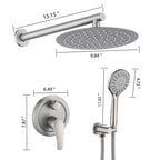 10 Inches Wall Mounted Shower with High Pressure Rain Shower Head