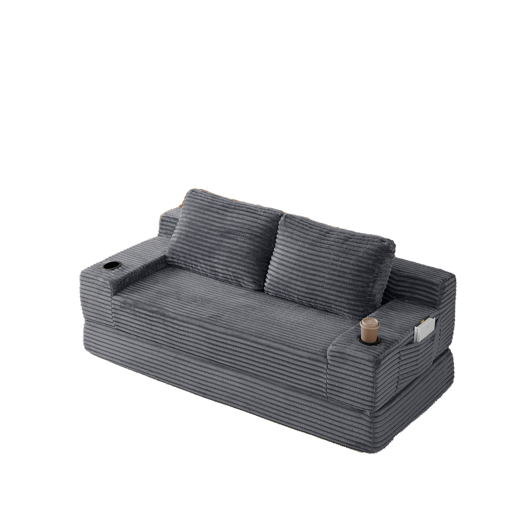70.8-Inch Corduroy Two-in-One Sofa Bed