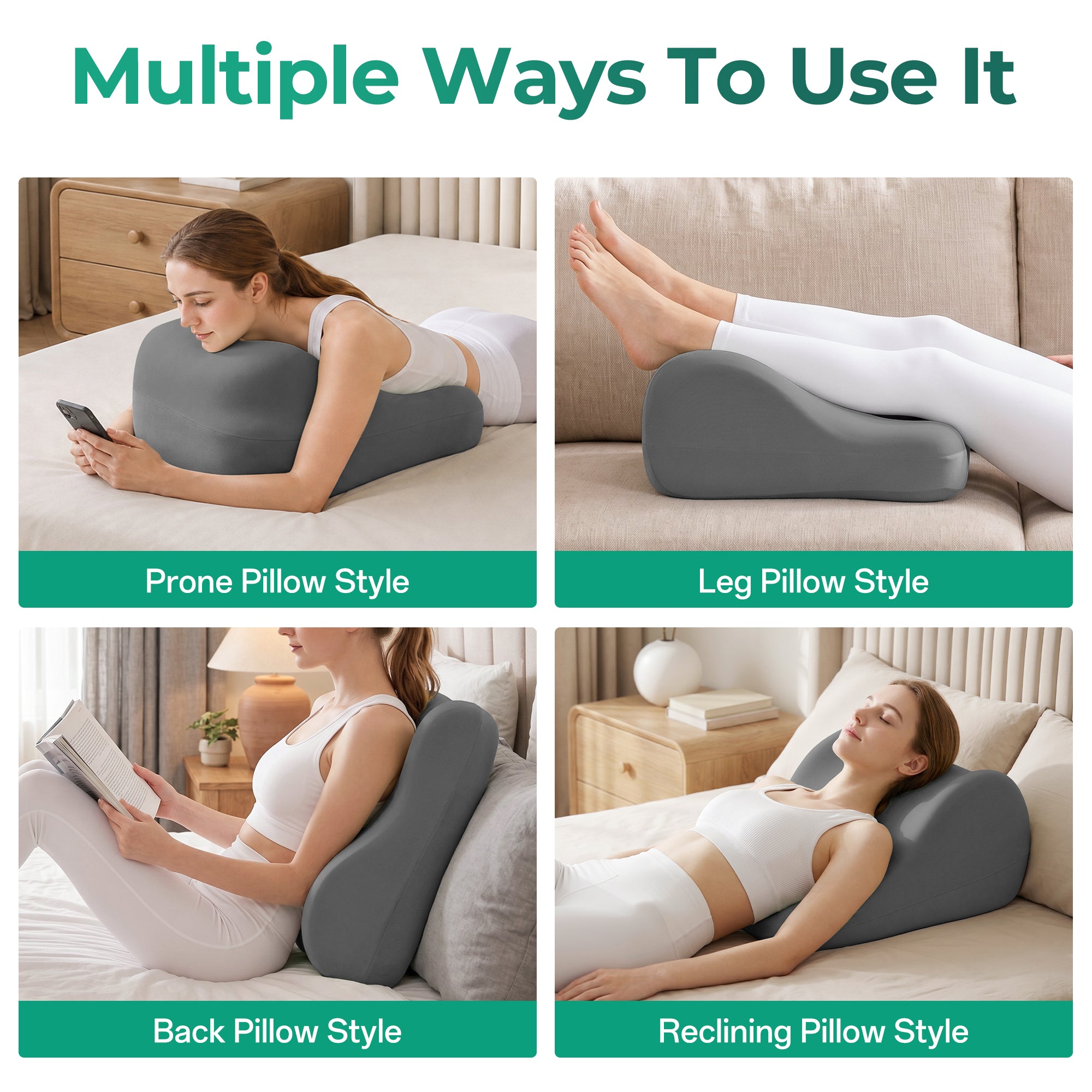 27° Ergonomic Memory Foam Support Pillow