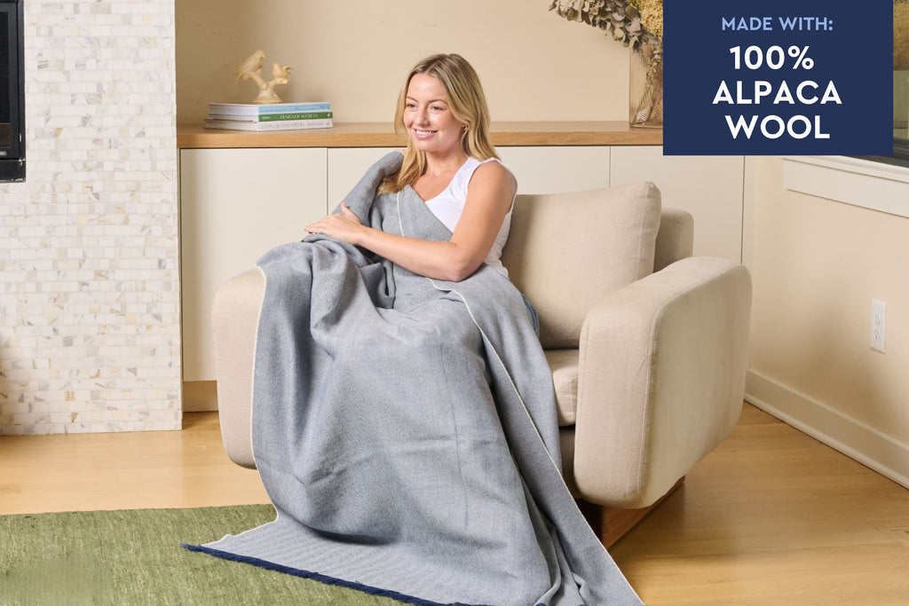 100% Alpaca Wool Throw Blanket