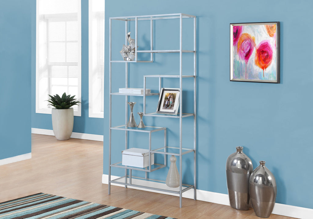 72" Tempered Glass Bookshelf