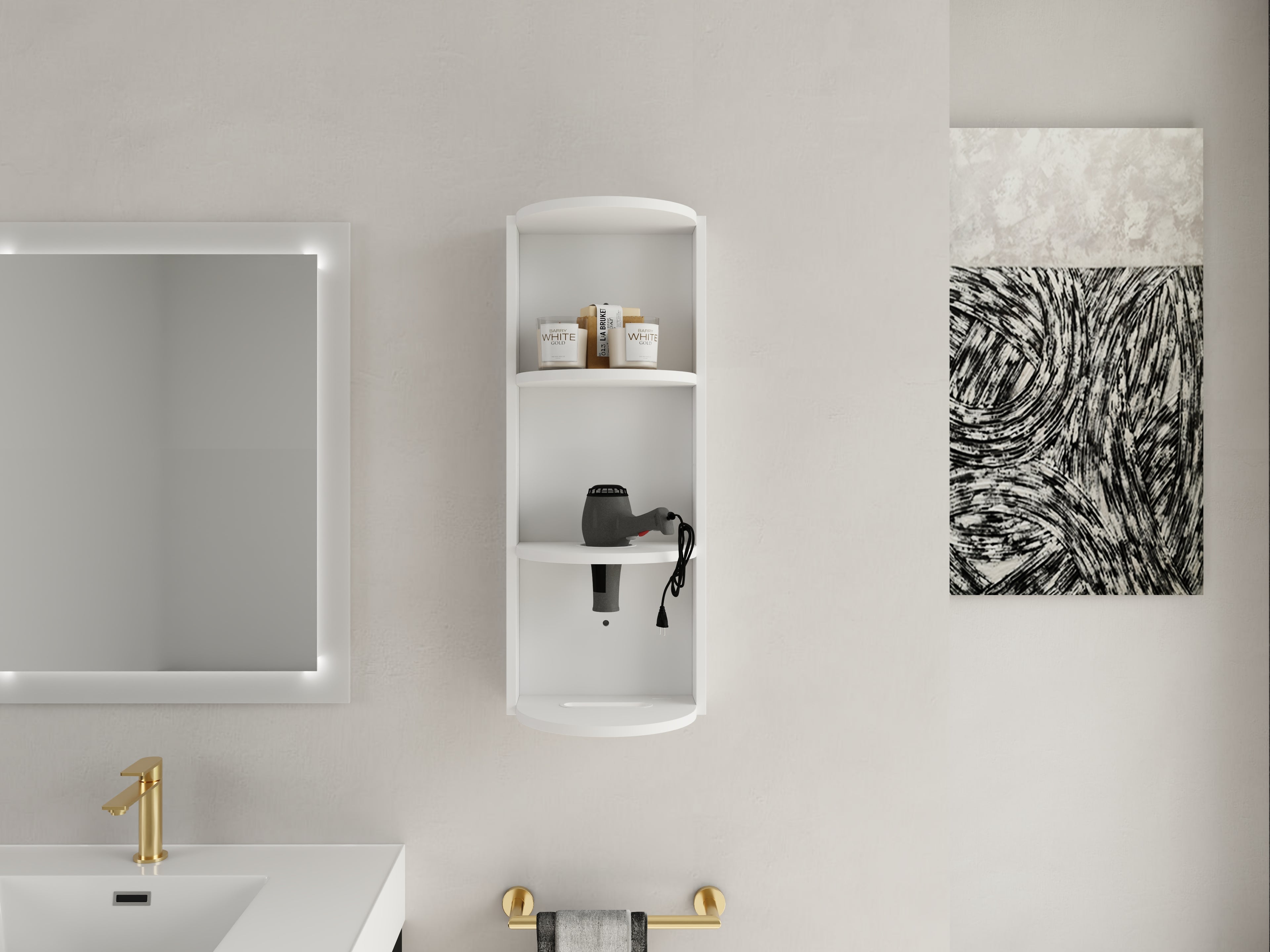 12" Bathroom Wall-Mounted Storage Rack