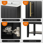 20" Bathroom Vanity with Sink - Black Cabinet