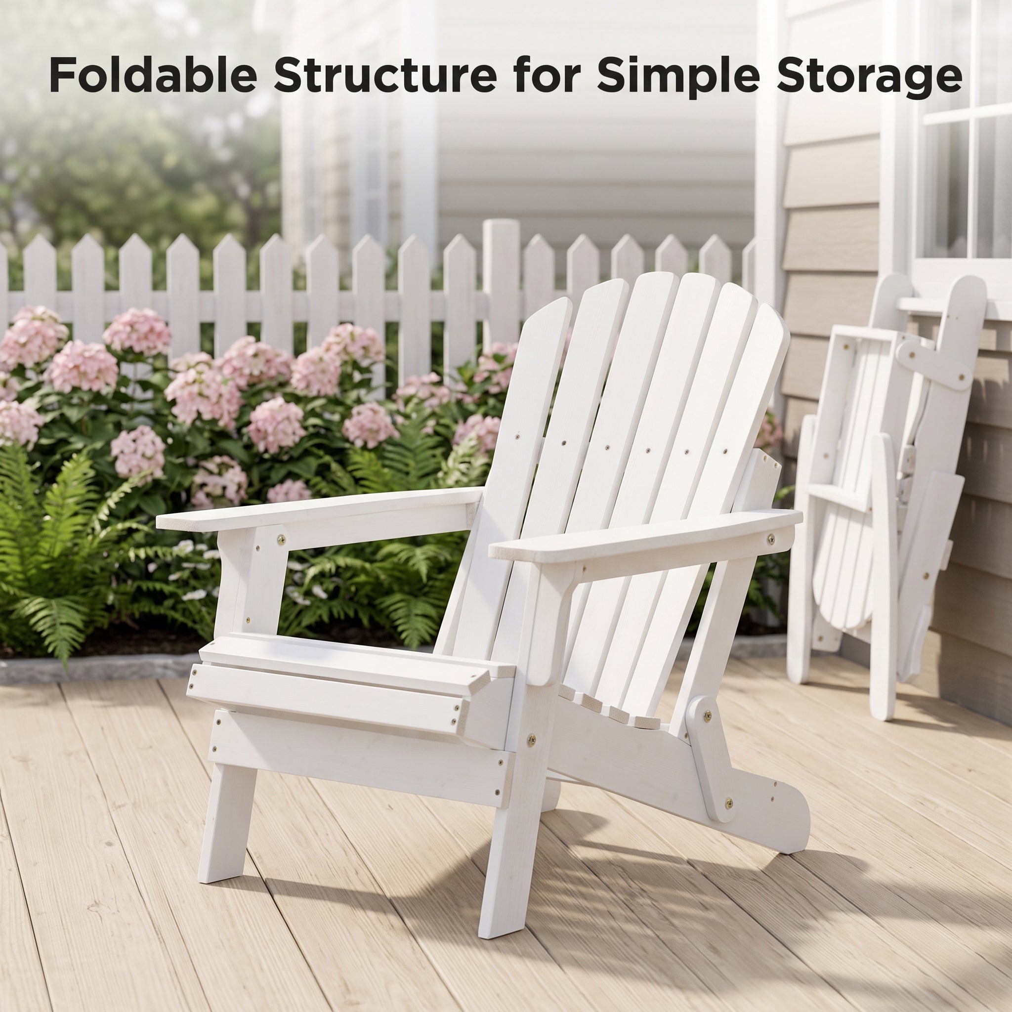 Oversize Wooden Outdoor Folding Adirondack Chair