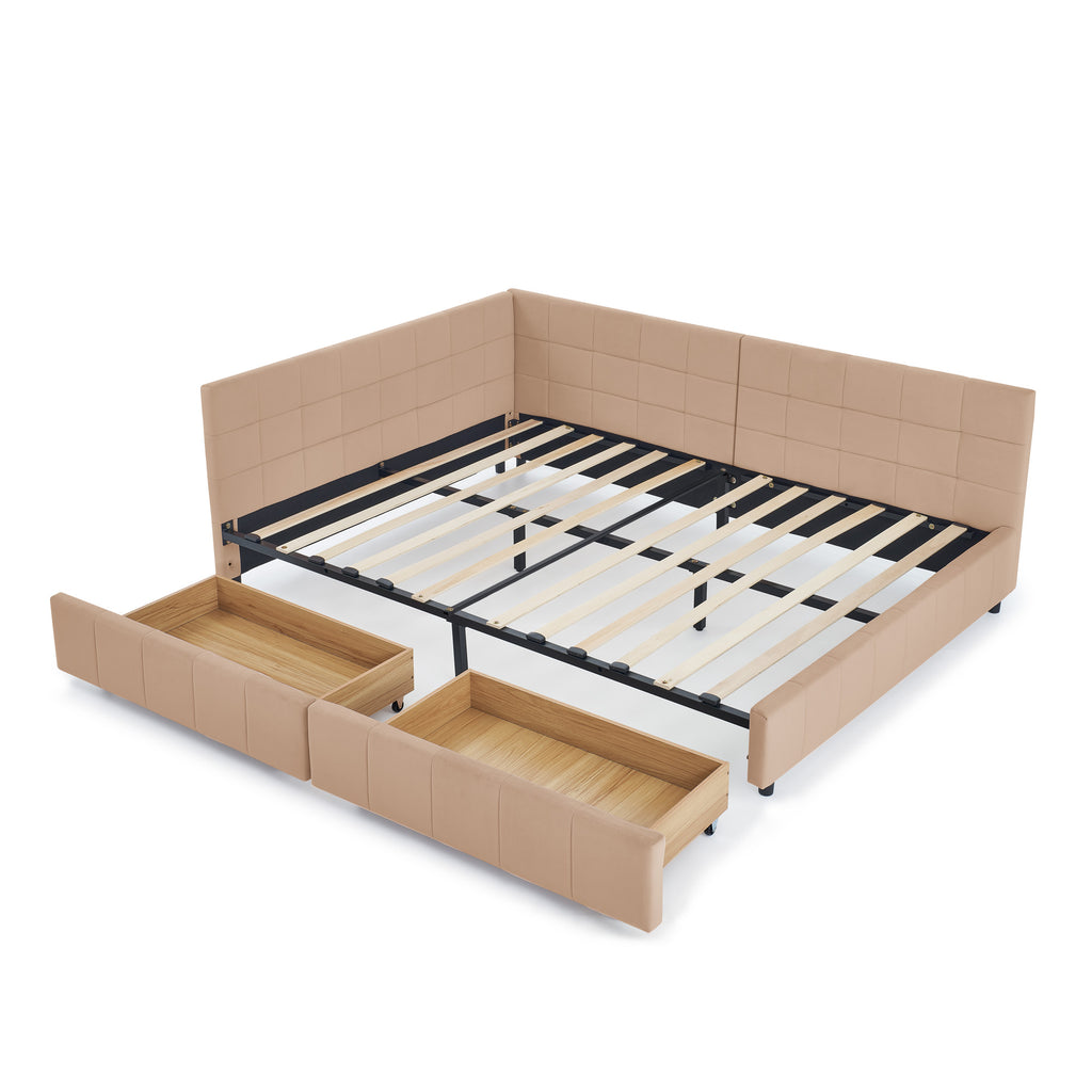 Full Size Storage Upholstered Tufted Bed Frame