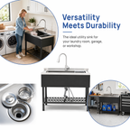 Freestanding Stainless Steel Utility Sink