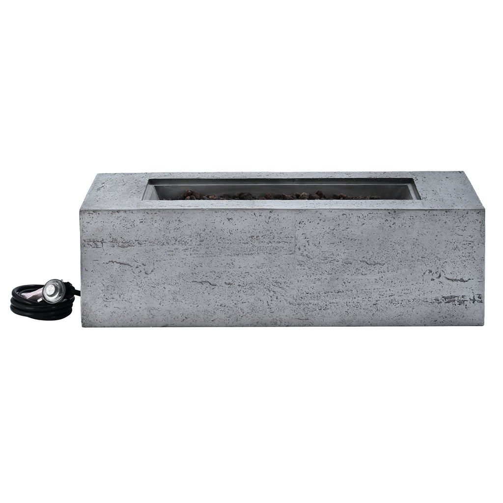 U_STYLE Outdoor Rectangular Propane Fire Pit 40000 BTU