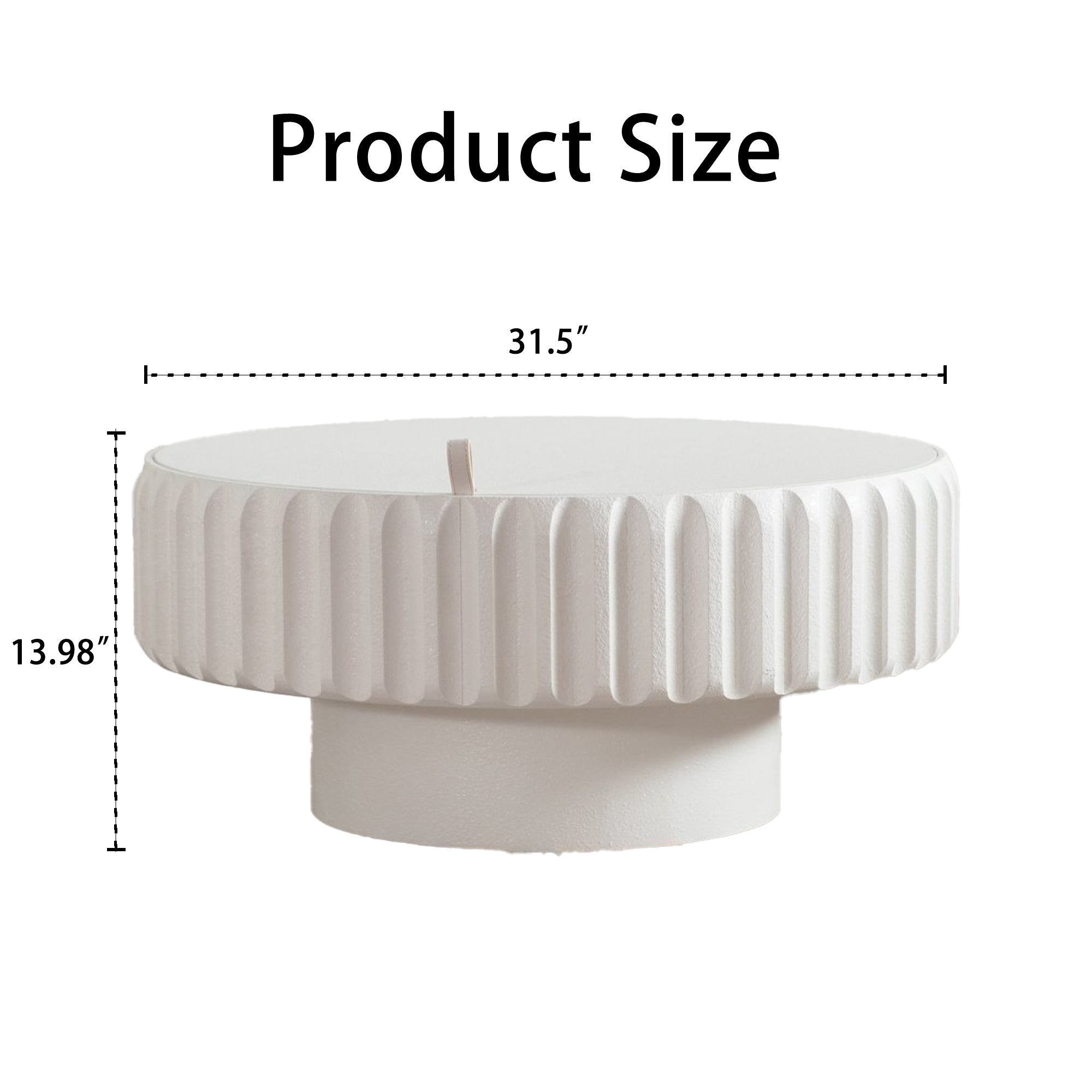 Round Fluted Storage Table with Lift-Off Lid