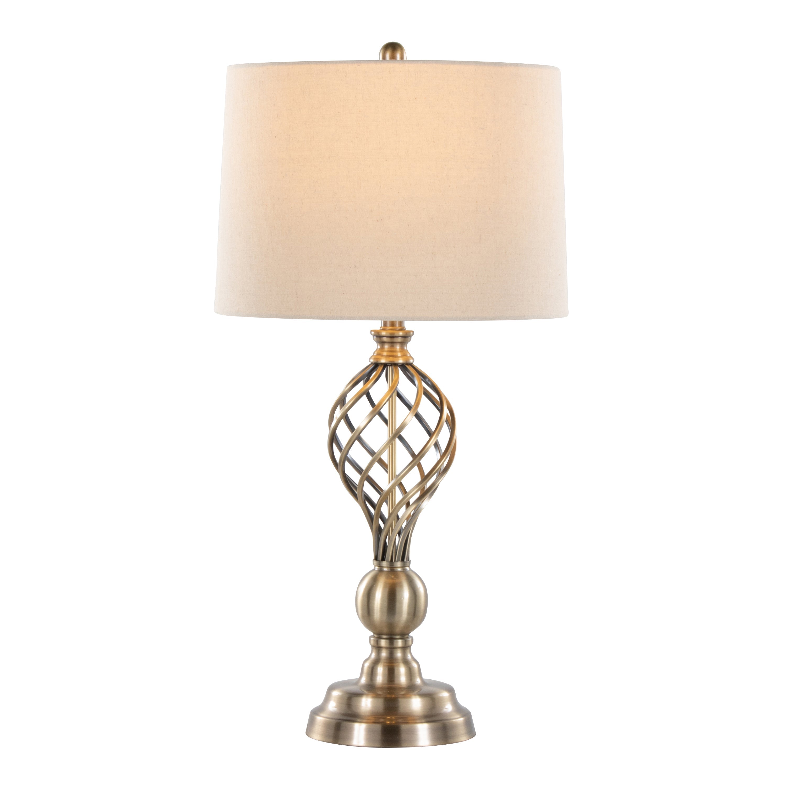 Linx Twist 29" Contemporary Metal Table Lamp Set of 2