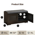 28.74" Shoe Storage Bench with 2 Door Cabinet