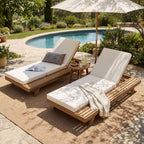 Lounge Chaise Set with Adjustable Backrest
