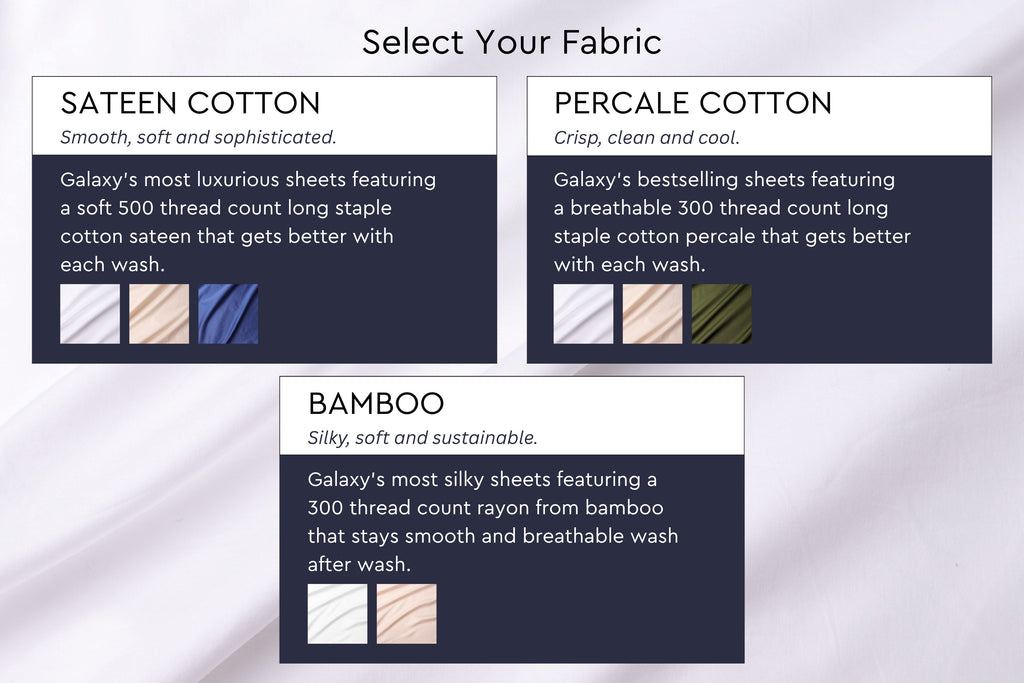 Crisp Percale Cotton Bed Sheets