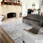 Barny Gray Blue Washable Rug - Clearance