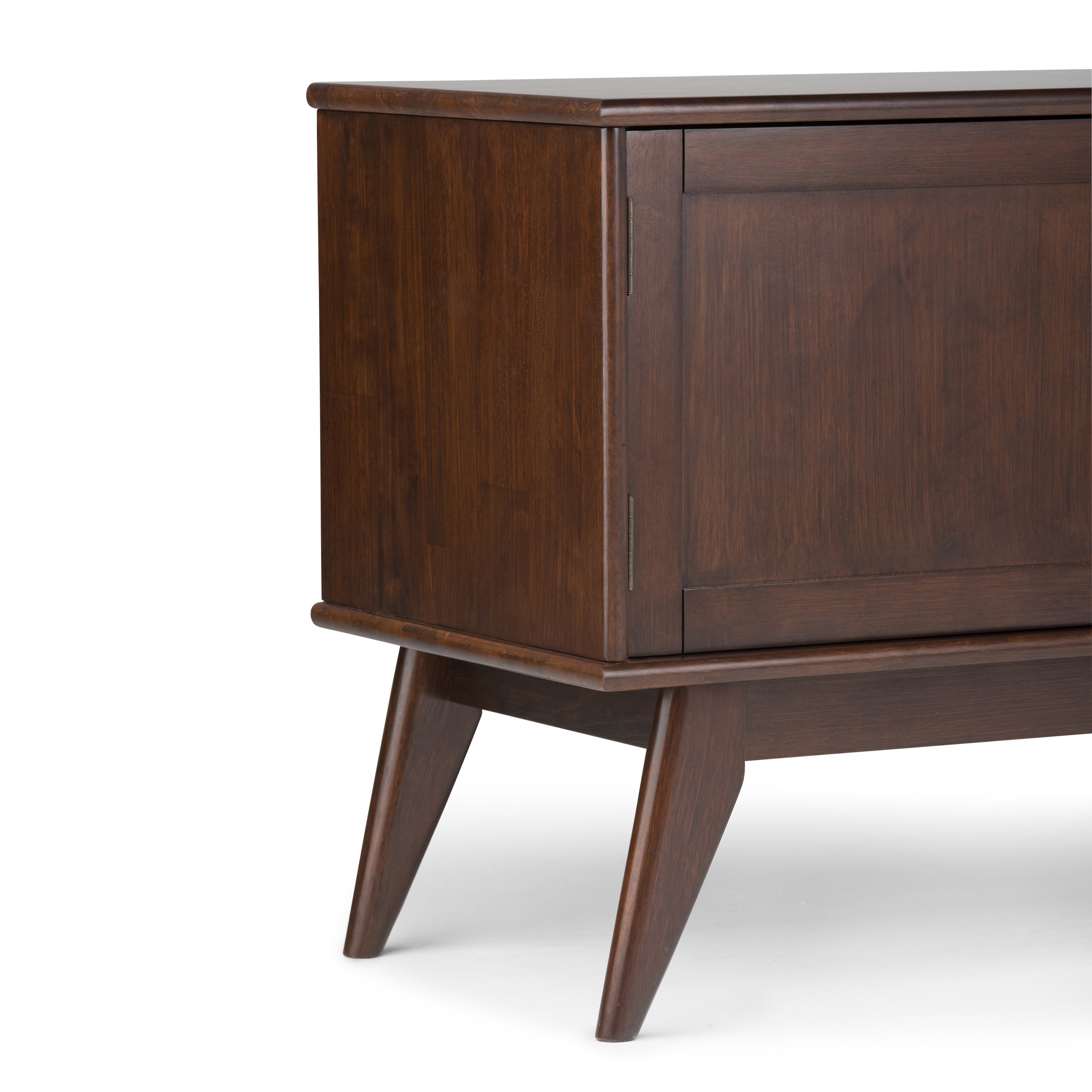 Draper 60 Inch Wide Solid Wood Mid Century Low TV Stand