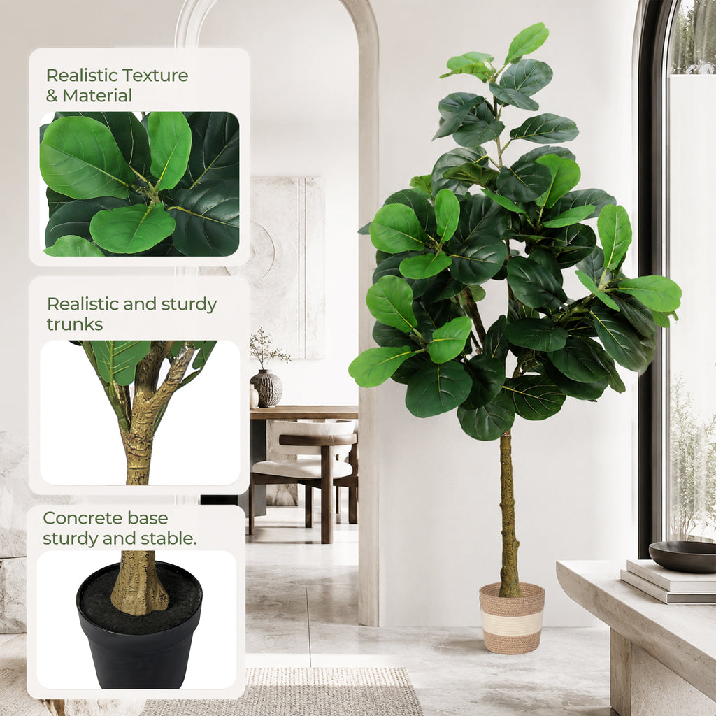 Artificial Fiddle Leaf Fig Tree 5.5FT with Planter