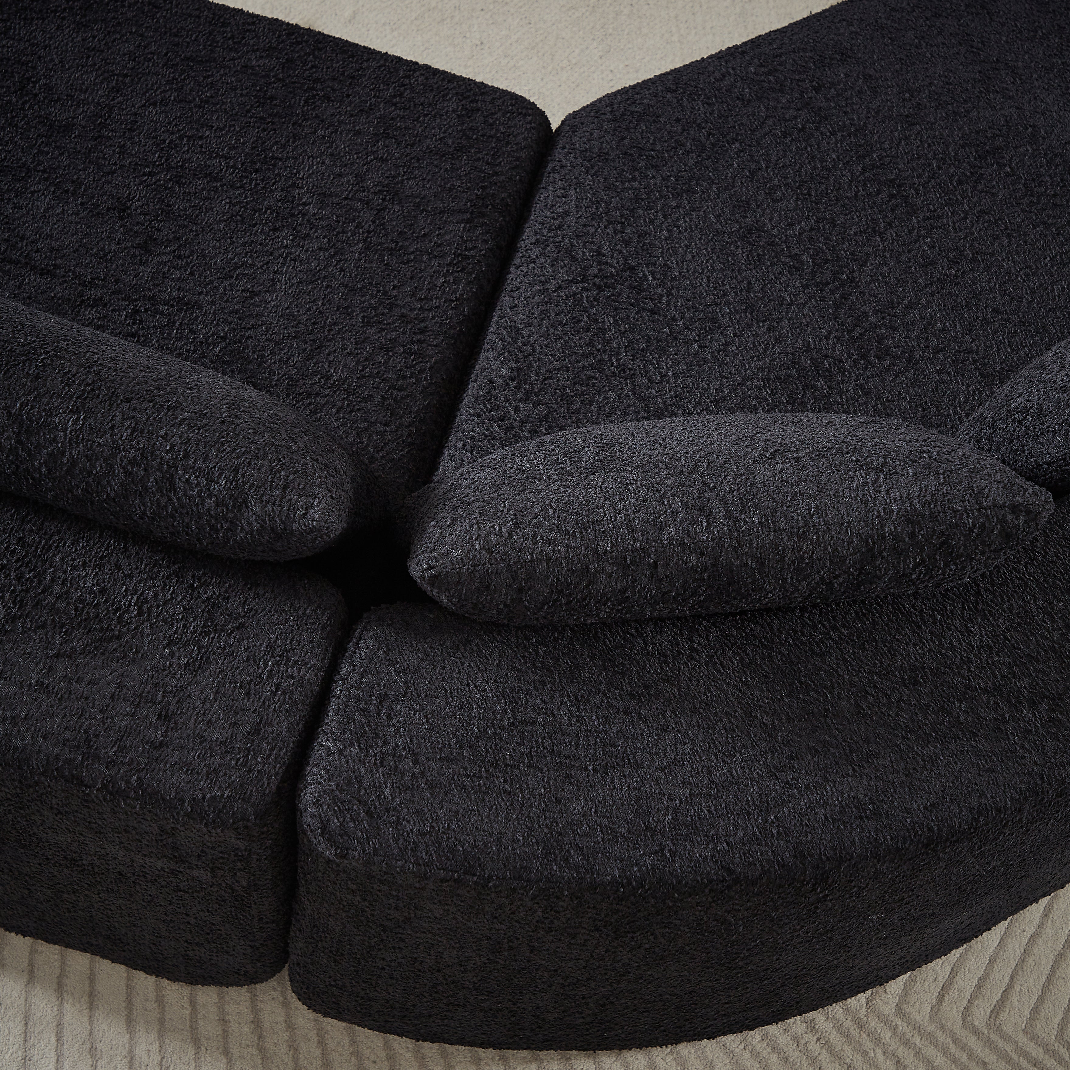 106.3-Inch V-Shaped Modular Sofa Set in Chenille Fabric
